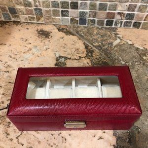 Watch Organizer & Storage Box Leather 4 Slot w/key